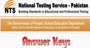 Punjab Educators NTS Test Answer Keys