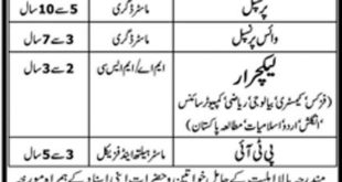 Allama Iqbal Model Schools & Colleges Islamabad Jobs 2018 for Teachers, Principals and PTI Latest Advertisement