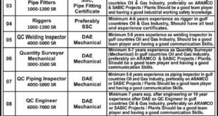 DAE & Engineering Staff Jobs Available for Saudi Arab Projects Latest Advertisement