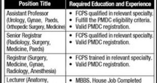 Islamabad Medical & Dental College Jobs 2018