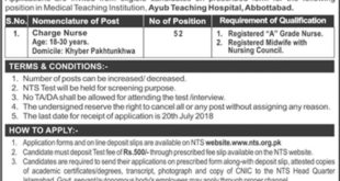 MTI Ayub Teaching Hospital Abbottabad 52+ Jobs 2018 For Charge Nurse