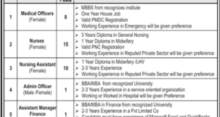 Maryam Memorial Hospital Jobs 2018 for 41+ Admin, Finance, Receptionists and Medical Posts Latest Advertisement