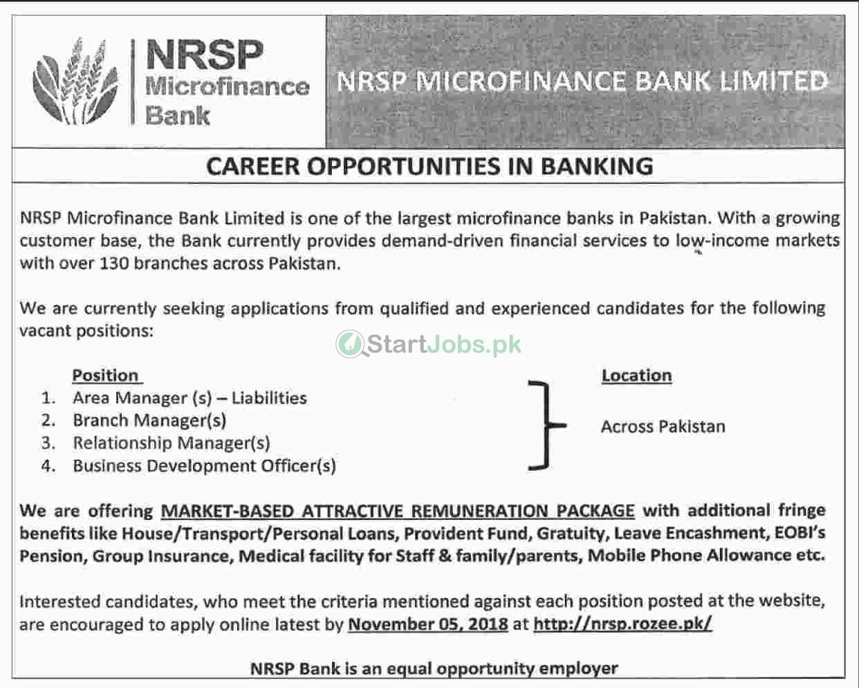 NRSP Microfinance Bank Limited Jobs