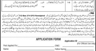 Pak Army Jobs 2018 for Junior Assistants, Driver And Technicians at PO 374 Rawalpindi Latest