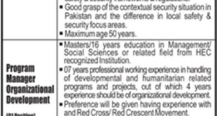 Pakistan Red Crescent Society PRCS NGO Jobs 2018 for Various Posts in Islamabad Latest