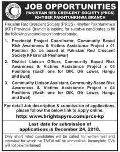 Pakistan Red Crescent Society jobs