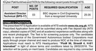 Provincial Housing Authority PHA KP NTS Jobs 2018 For Assistant Directors, Engineering
