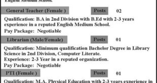 Quaid E Azam Divisional Public School jobs