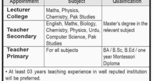 Saleem Nawaz Fazaia PAF College Karachi Jobs