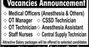 AIMEC Lahore Jobs 2018 for Medical, Staff Nurses, OT & Other Posts Latest Advertisement