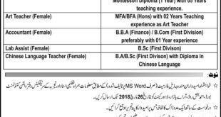 Cantonment Board Public High School Lahore Jobs 2018 for Teaching & Non Teaching Staff Latest Advertisement