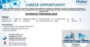 Haier Internship Program 2018