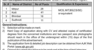 Information & Technology Board AJK Jobs 2018 for 97+ IT Instructors Latest Advertisement