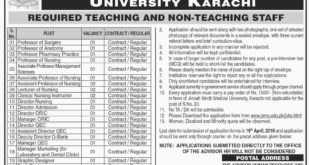 Jinnah Sindh Medical University (JSMU) Karachi Jobs 2018 for Teaching & Non-Teaching Staff