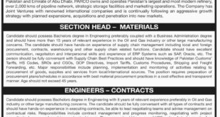 PARCO Jobs 2018 for Engineers and Section Head Latest Advertisement