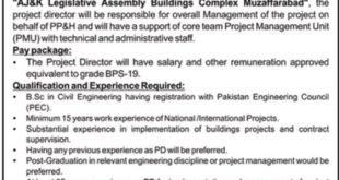 Physical Planning & Housing Secretariat AJK Jobs 2018 for Project Director Latest Advertisement