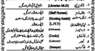 Shaheena Jameel Hospital Abbottabad Jobs 2018 for Teaching Staff, Librarian, Staff Nurss, LHVs, Drivers & Support Staff Latest Advertisement