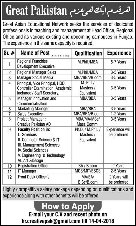 Great Asian Education Network Jobs 2018 for Admin, Social Media, IT, Sales Teaching & Other Staff Latest Advertisement - Apply Online