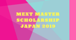 MEXT Master Scholarship Japan 2019