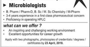 Scotmann Pakistan Jobs 2018 for Microbiologists and QC Analysts Latest Advertisement