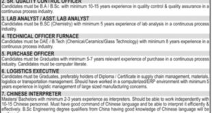 Tariq Glass Industries Ltd Jobs 2018 for Various Posts - Apply Online
