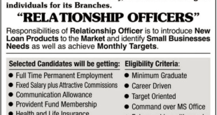 Advans Pakistan Microfinance Bank Limited Jobs 2018 for Relationship Officers