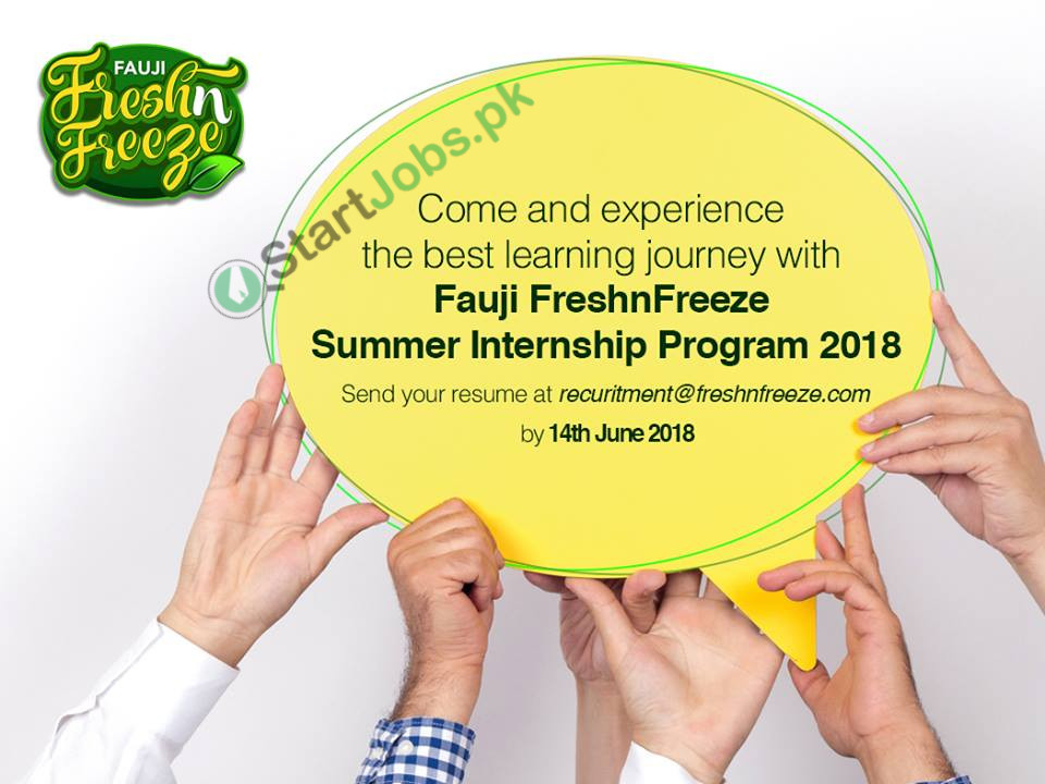 Fauji FreshnFreeze Summer Internship Program 2018