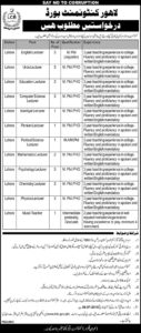 Lahore Cantonment Board 27+ Jobs For Lecturers, Music Teacher