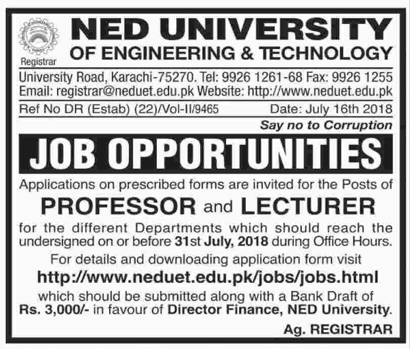 Jobs-in-Ned-University-of-Engineering-and-Technology-17-Jul-2018