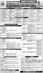 University Of The Punjab PU Jobs For Professor, Assistant Professor & Others