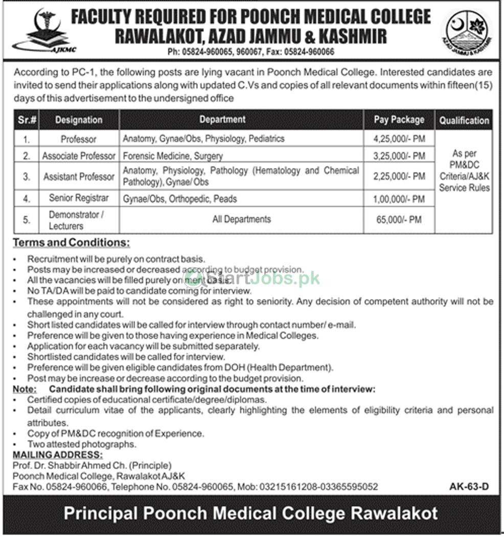 Poonch Medical College AJK Jobs