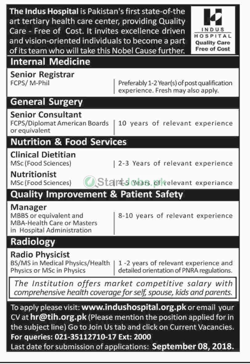 The Indus Hospital Jobs 2018