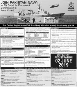 Join Pak Navy as PN Cadet 2019 B