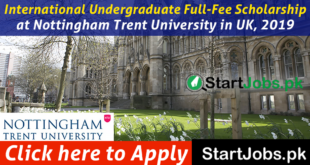 UK Nottingham Trent University Undergraduates Scholarship 2019