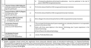 University of Engineering and Technology Jobs 2018