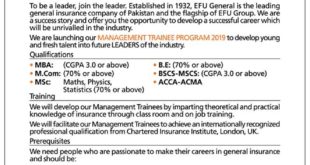 EFU Management Trainee Program