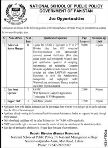 NSPP National School of Public Policy Jobs 2021