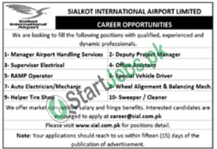 Sialkot International Airport Jobs 2021