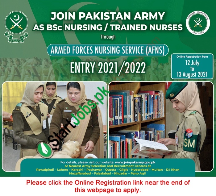 Join Pak Army AFNS Online Registration 2021 Armed Forces Nursing Services
