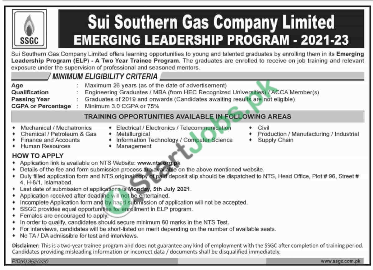 SSGC Jobs 2021 Sui Southern Gas Company Latest Advertisement