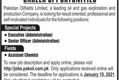 Pakistan Oilfields Limited Jobs 2021