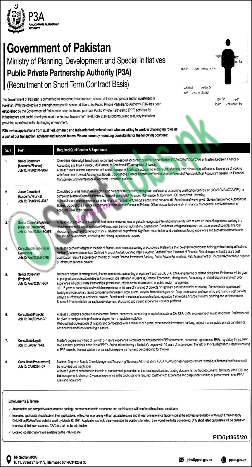 Ministry of Planning Development and Special Initiatives Jobs 2021