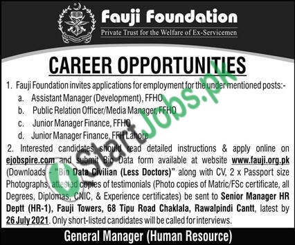 Fauji Foundation Jobs 2021 Latest Career Opportunities